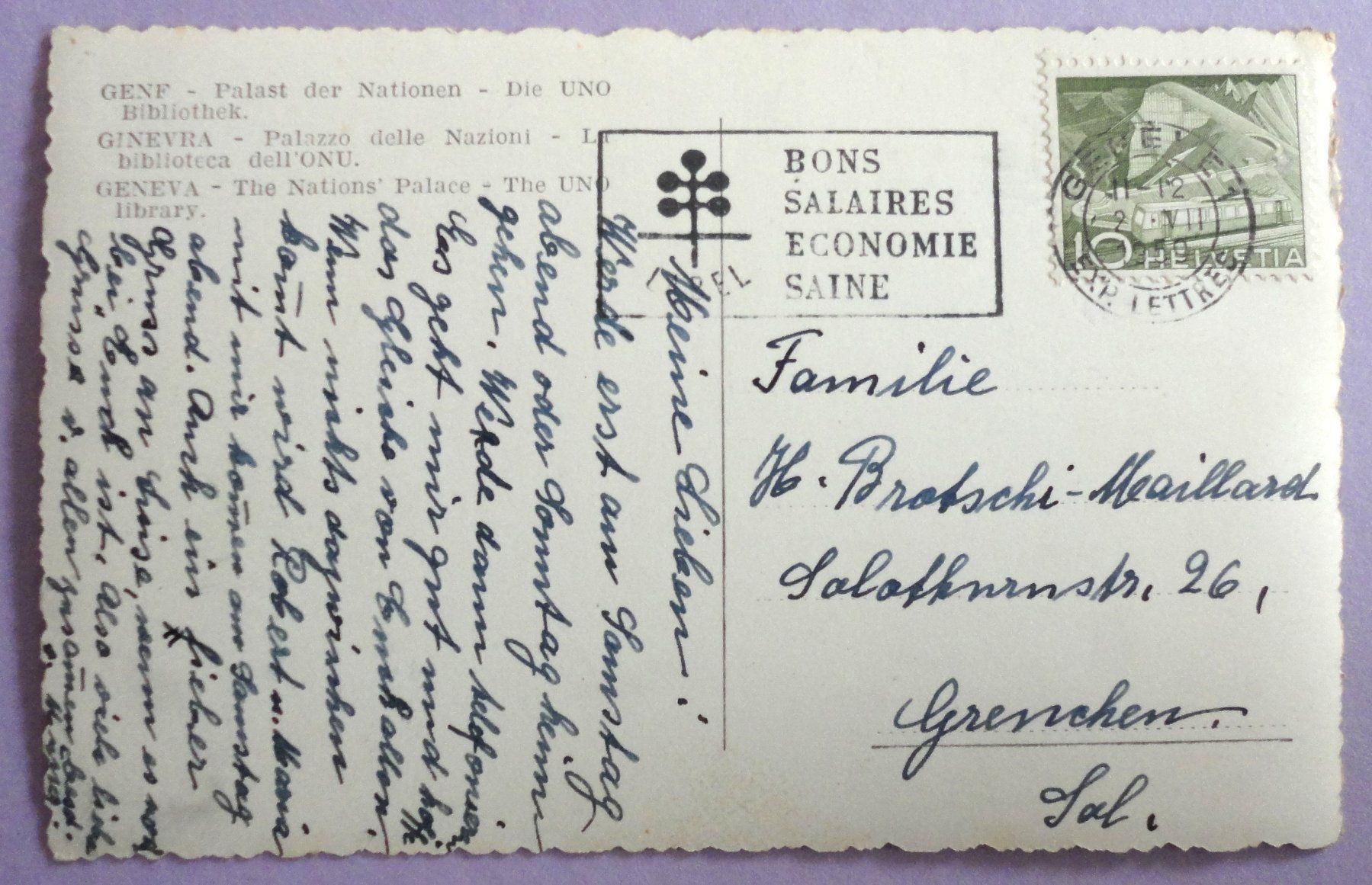 Cartoline postali: Genève - Palais des Nations – Usato da Fétigny venduto da Billy2miny 1