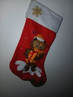 Weihnachtsstrumpf rot mit Eule und Geschenken Grösse ca 40cm