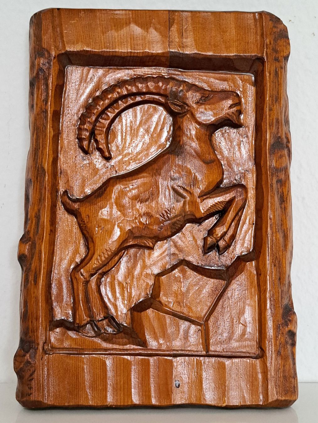 Skulpturen & Statuen: Steinbock Alte Holzschnitzerei 3D Wandbild – Gebraucht aus Birsfelden von oleros 2