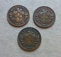 Lot ++ 2 Rappen 1902, 1903, 1904, gute Erhaltungen