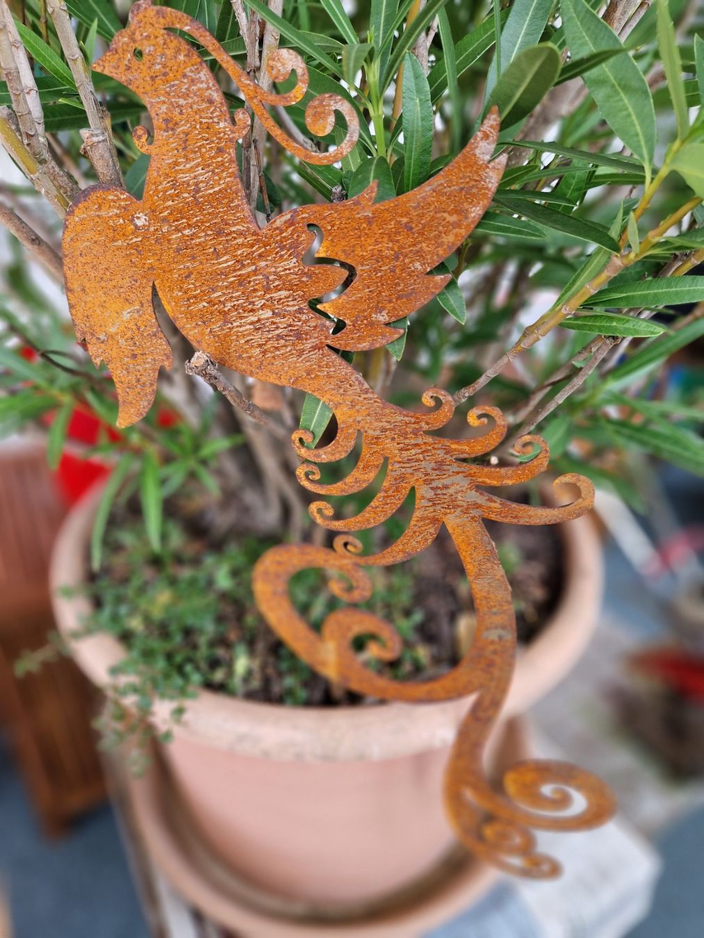 Tutte le decorazioni: Pfau Rost Blumenstecker 60x23cm – Nuovo e nell'imballaggio originale da Matzendorf venduto da Gartendeko-Shop 3