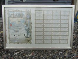 Seltene, gerahmte Aktie "Bruges" von 1904, Top Zustand!   ps