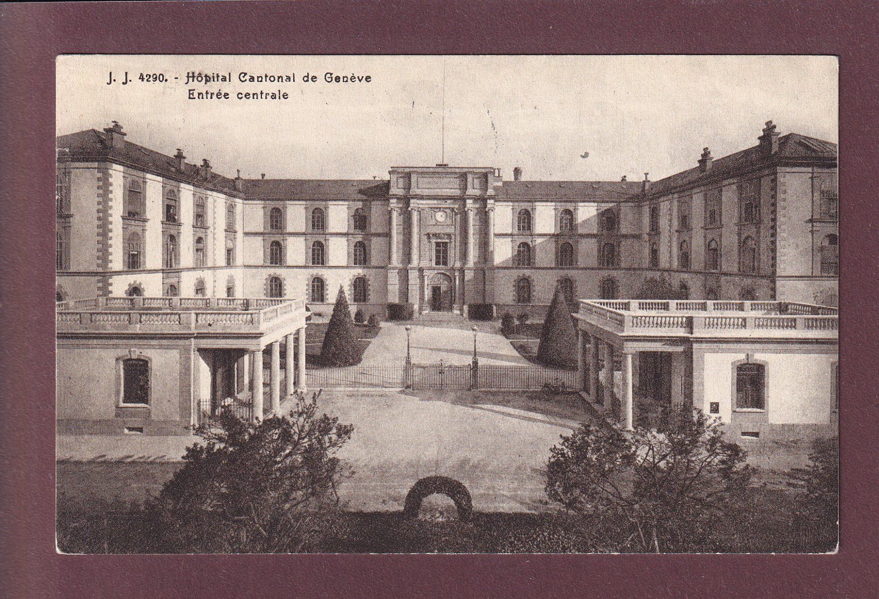Cartoline postali: GENEVE - Hôpital cantonal - 1929 – Usato da Pully venduto da nicecards