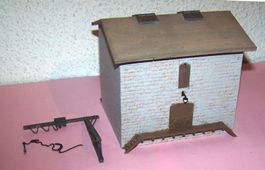Lagerhaus mit Kran, Holz für Spur H0
