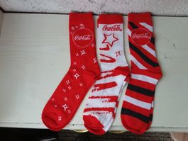 Coca Cola Socken, neu, nie getragen, 3er Pack,