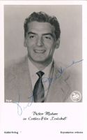 Viktor Mature 1915-99 Autogramm signiert Vintage Foto 9x14cm