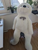 Riesiger Teddybär weiss mit Fliege sehr guter Zustand