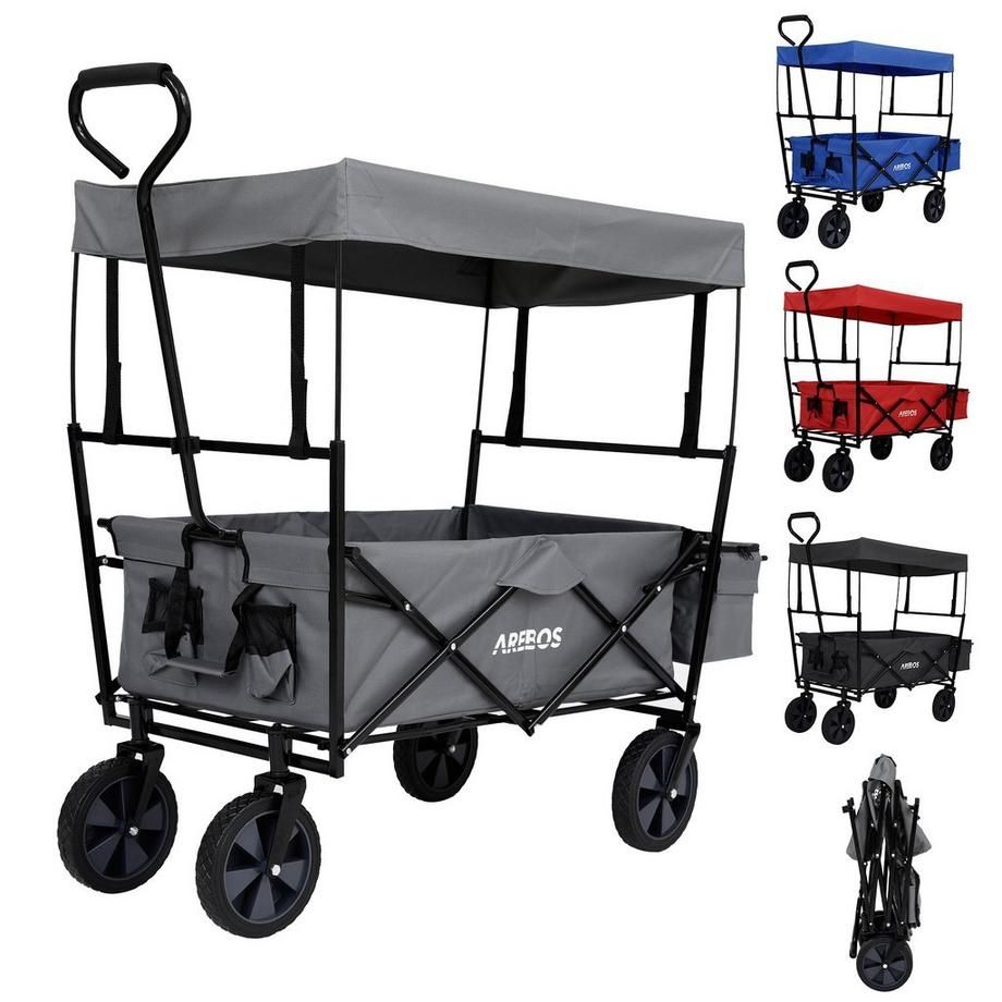 Carrelli di trasporto: Arebos Bollerwagen mit Dach - ECO - NEU - GRAU – Nuovo (secondo la descrizione) da Nebikon venduto da warendiscount