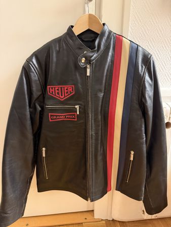 Blouson Heuer (Tag Heuer) en cuire - taille M