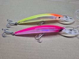 2x Schleppwobbler mit 80cm 0.60mm Fluorocarbon Vorfach