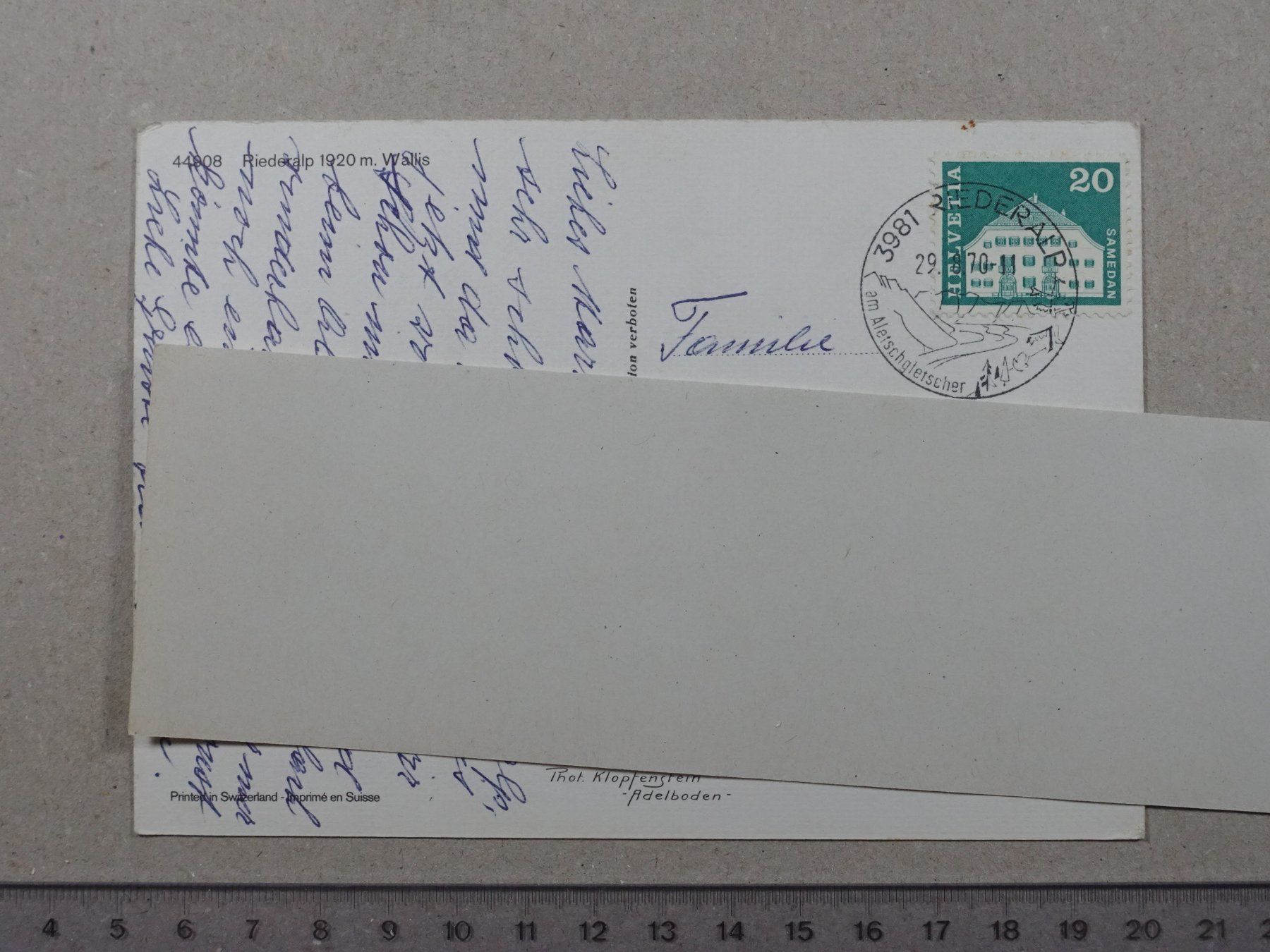 Cartes postales: Riederalp, 1970 – D'occasion à Lenzburg par fh1 1