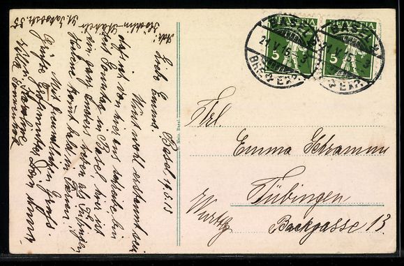 Cartoline postali: Basel, Ansicht des neuen Badischen Bahnh – Usato da Berlin venduto da bartko-reher 1