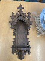 Holz-Wandkonsole, geschnitzt, antik, religiös, 