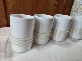 4 Becher Tassen Porzellan 10,5 cm x 7 cm Zahnbecher