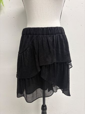 IRO Minirock Glitzer schwarz 38 Volants Rock