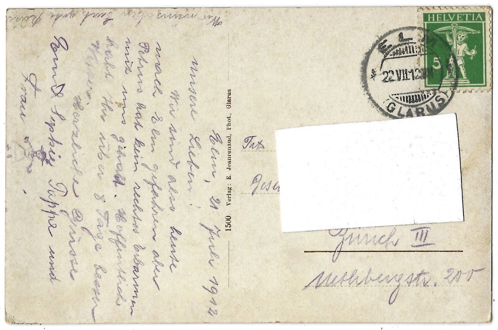 Cartoline postali: Elm.    Dorfstrasse. – Usato da Bütschwil venduto da Jackson1A 1