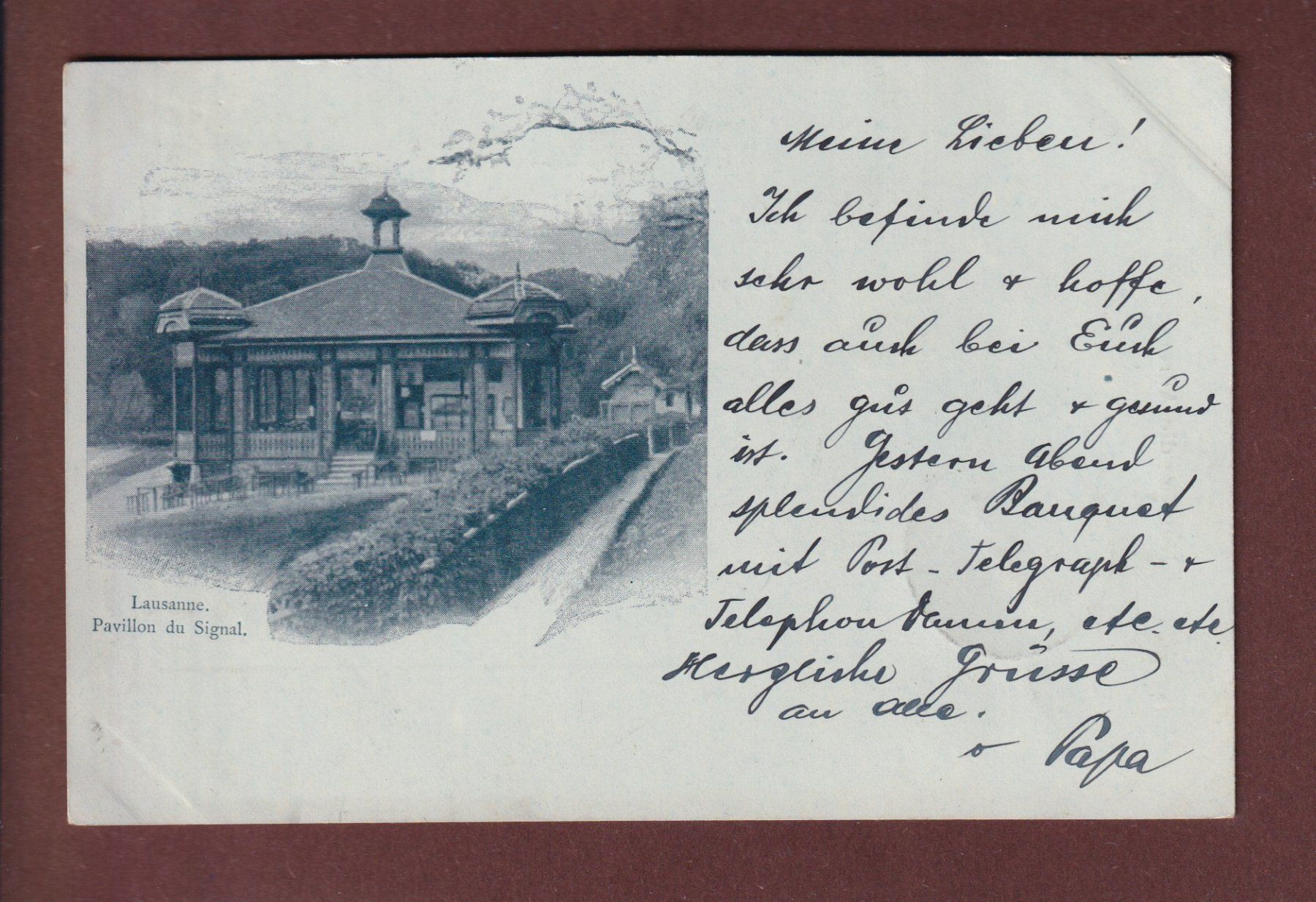 Cartes postales: LAUSANNE - Pavillon du Signal - 1899 – D'occasion à Pully par nicecards