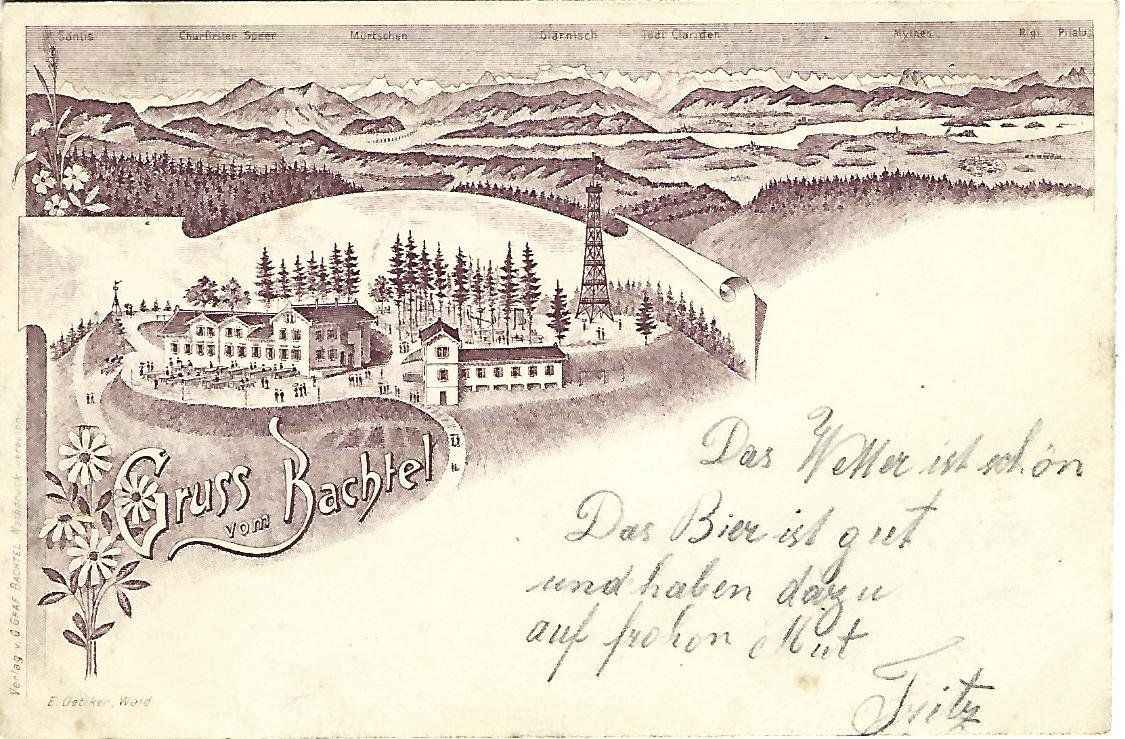 Cartes postales: Gruss vom Bachtel braune Litho – D'occasion à Wetzikon ZH par Brulu100