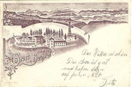 Gruss vom Bachtel braune Litho