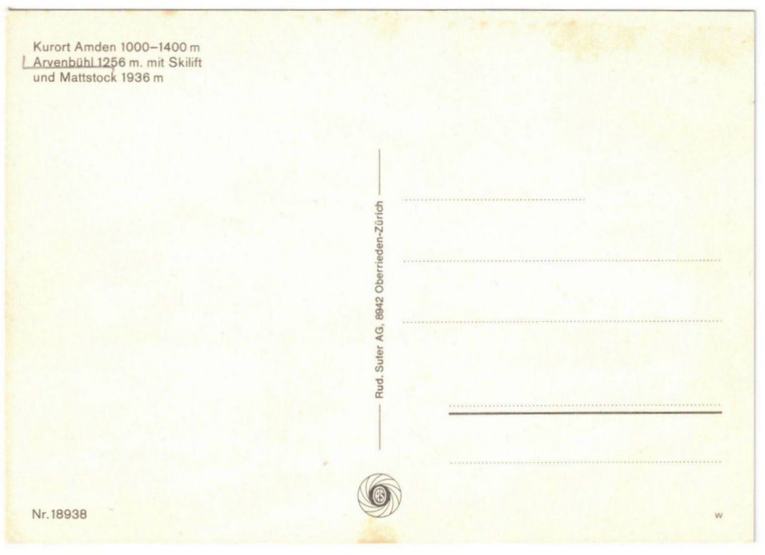Cartoline postali: Amden - Skilift – Usato da Binningen venduto da Mountainrider 1