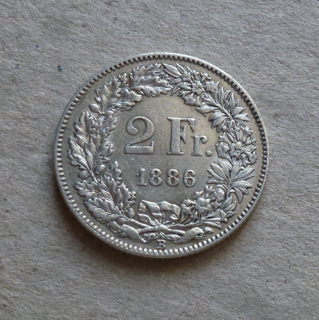 Toutes les monnaies: ++ 2.- Franken 1886, gute Erhaltung – D'occasion à Walkringen par Casablanca777