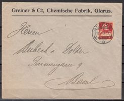 Reklame Brief Mit Marke Tellbrustbild 1916