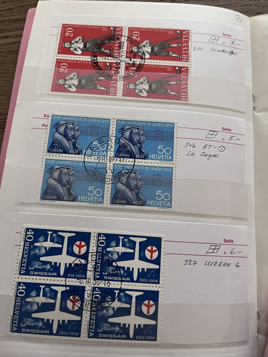 Tutti i francobolli: Briefmarken Auswahlheft Viererblocks CH – Usato da Römerswil LU venduto da manuscha_ 4