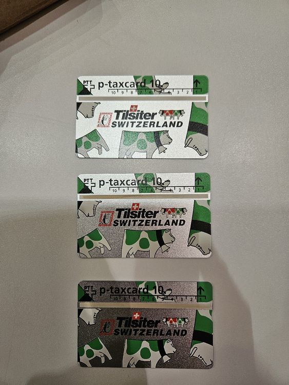 Cartes de téléphone: 3x PTT Taxcard 10 Tilsiter Switzerland, neuwertig! – Neuf (Voir description) à Wiler b.Utzenstorf par Ired