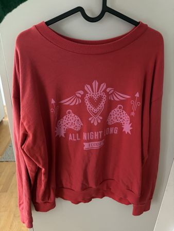 Sweatshirt femme rouge imprimé taille M bon état