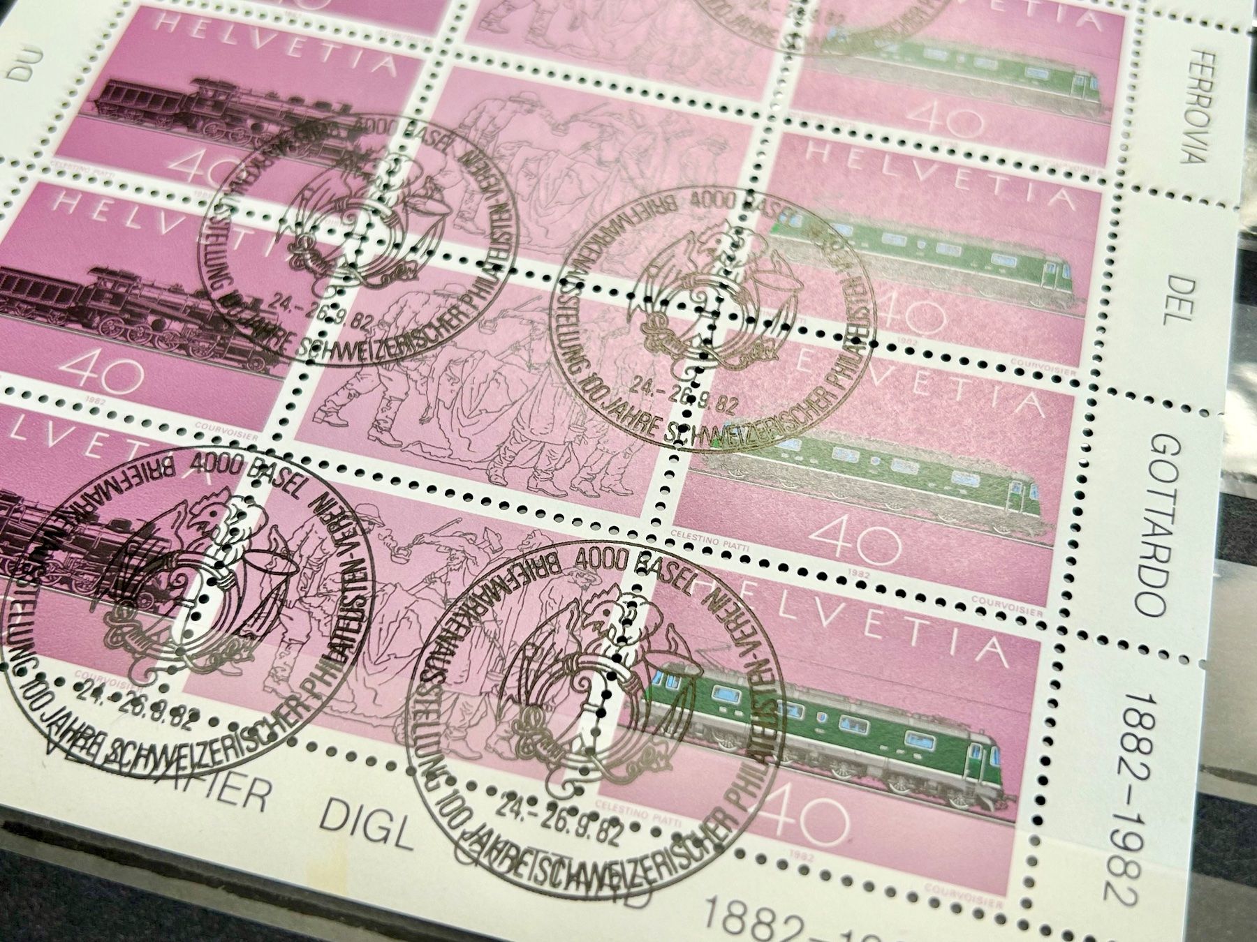 Alle Briefmarken: Selten Kleinbogen - "Gotthard Bahn 100 Jahre 1882-1982" – Neu (gemäss Beschreibung) aus Braunau von Duczelli 1