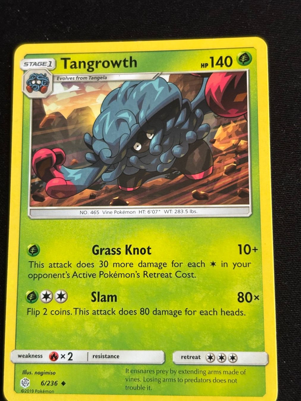 Pokémon Carte collezionabili: Pokemon Tangrowth - Cosmic-Eclipse 6/236 - English – Usato da Bern venduto da Big_GS