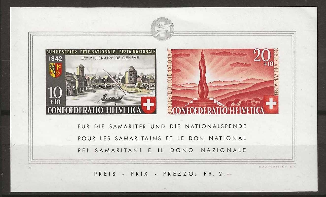 Tutti i francobolli: PP142  - Bloc Pro Patria 1942  ** – Usato da Trélex venduto da Phil_Albert
