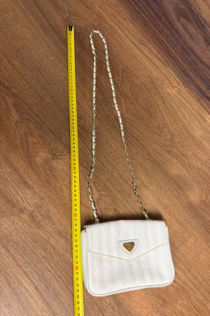 Maison Mollerus Vintage Umhängetasche Weiss Gold