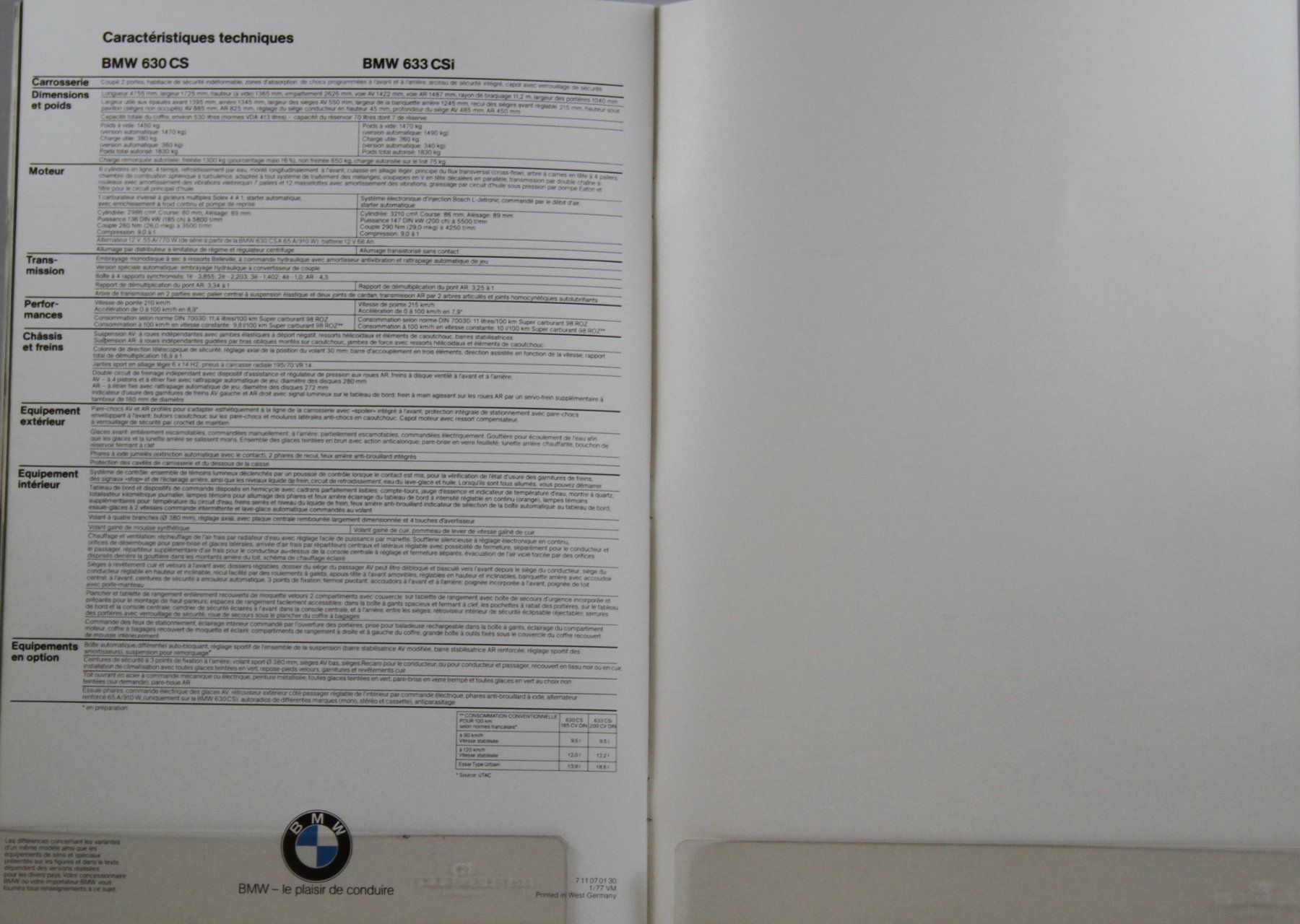 BMW Dokumente: PROSPEKT | BMW - 630CS - 633CSi - TYP E24   | AB 01.1977 – Gebraucht aus Unterägeri von Isha04 6