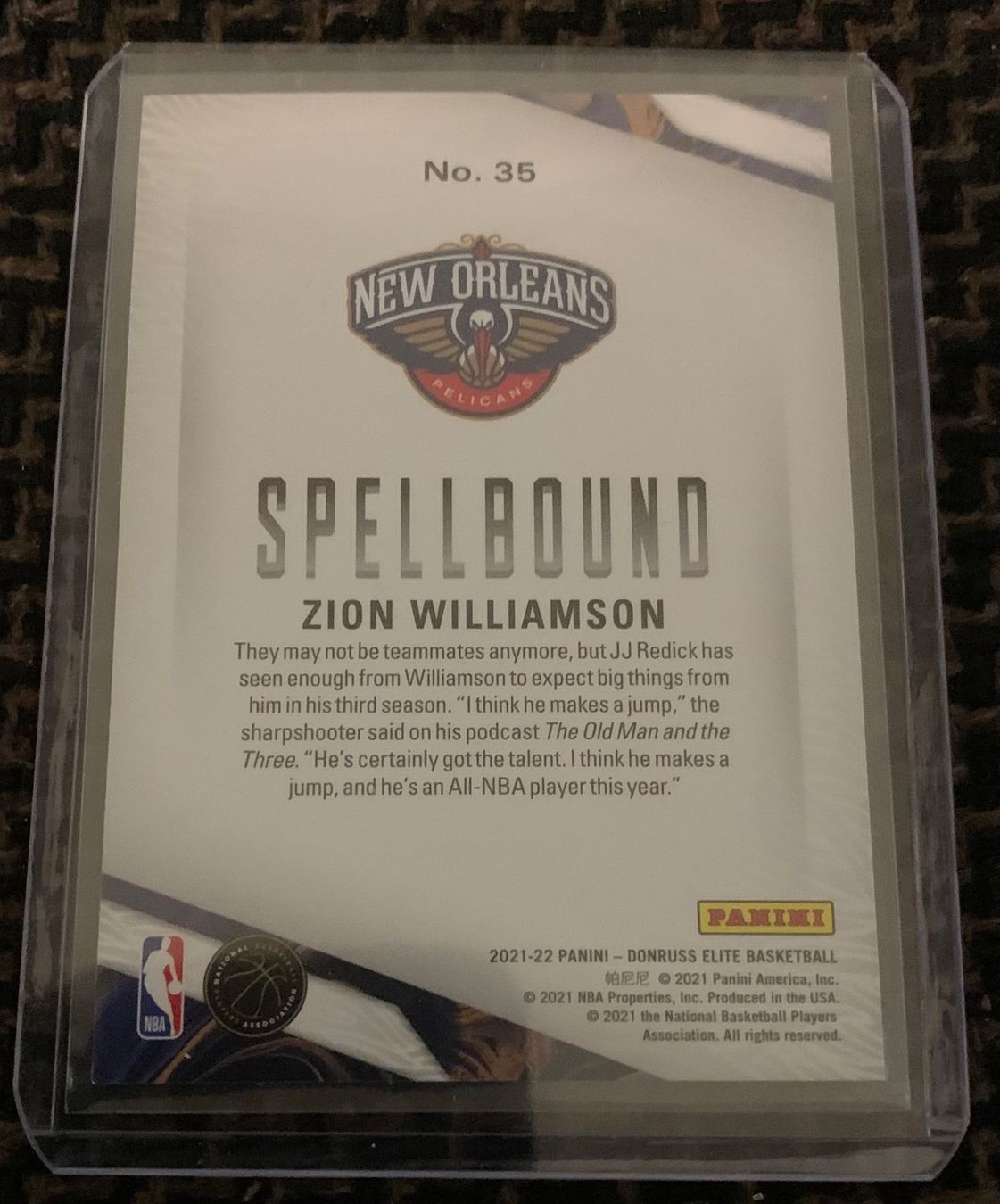 Nba Sammelbilder & Trading cards: NBA Zion Williamson Spellbound Letter O Card – Neu (gemäss Beschreibung) aus Muttenz von joba23 1