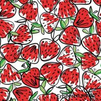 Baumwolljersey Erdbeeren - weiss