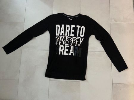 Mädchen langarm T-Shirt schwarz