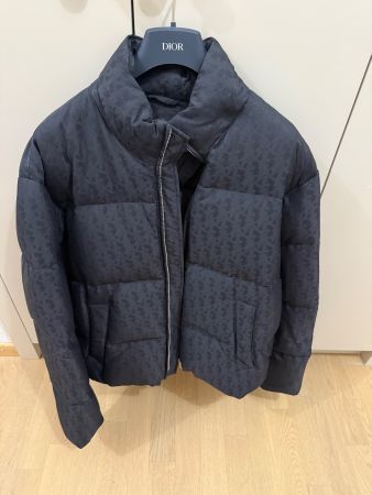 Doudoune Dior noire motif oblique