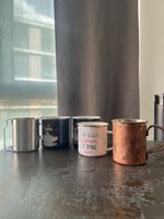 Lot de 5 tasses émaillées et métal divers état d'usage