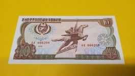 Seltene 10 Won Banknote aus Nordkorea, Jahrgang 1978!