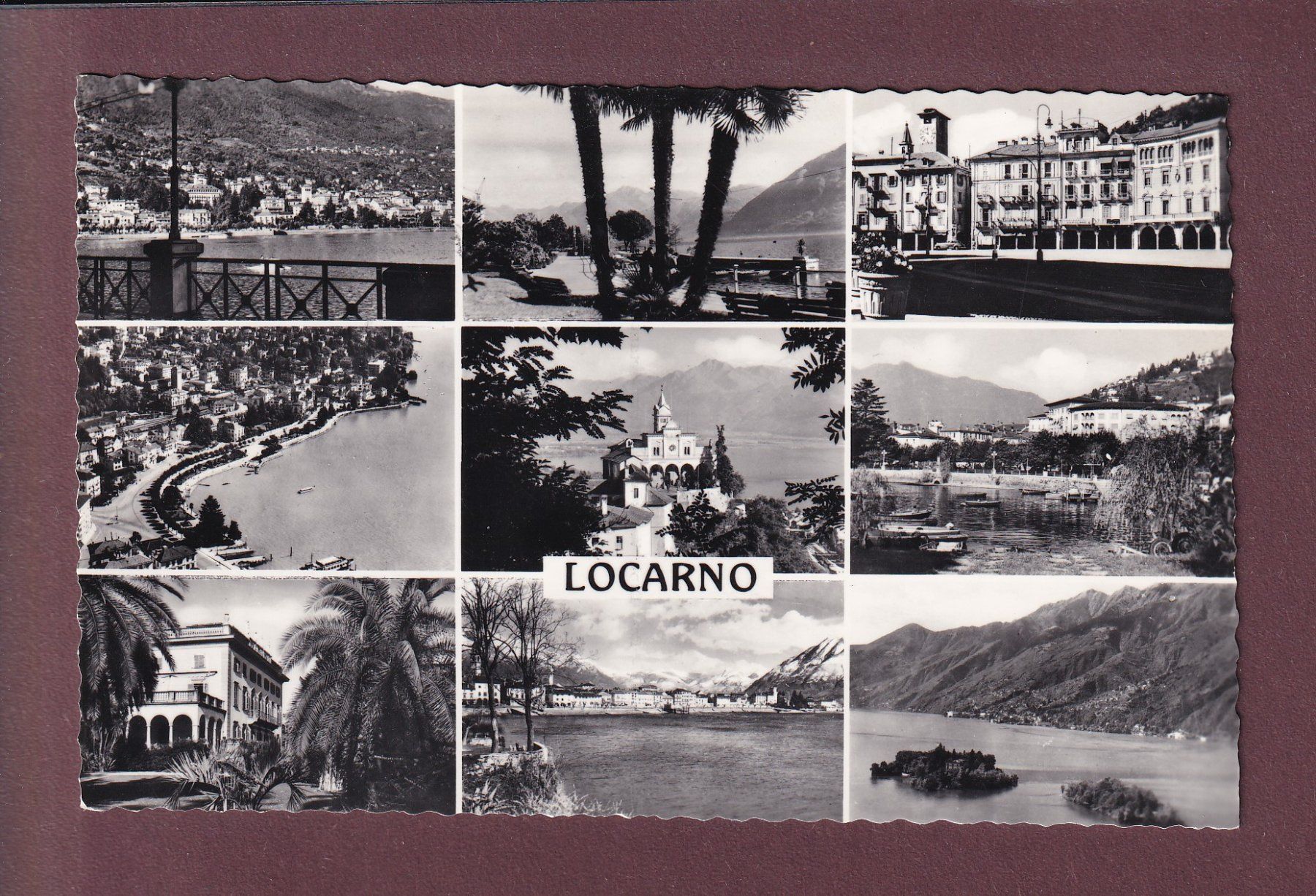 Cartoline postali: LOCARNO - 9 images - 1956 – Usato da Pully venduto da nicecards
