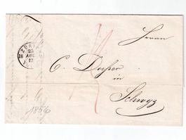Schweiz, kleiner Brief  Zürich 23.8.1856 nach Schwyz