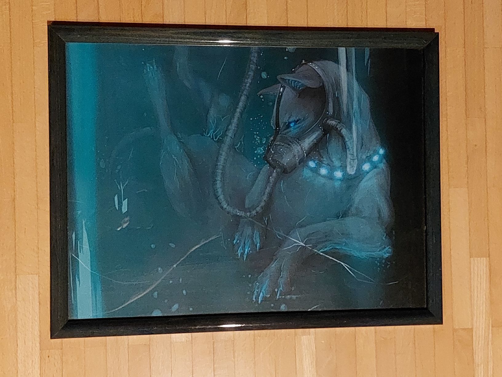 Foto & Immagini: Wolf im Wassertank, Druckbild original visiert, Kunst Tiere – Nuovo (secondo la descrizione) da Winterthur venduto da Belzarek