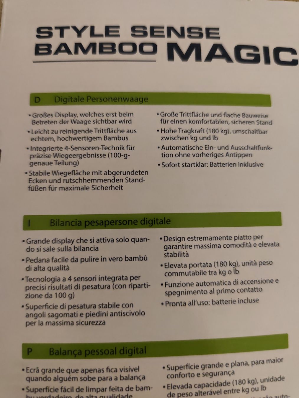 Soehnle Bilance pesapersone: Style Sense Bamboo Magic Personenwaage – Nuovo e nell'imballaggio originale da Gossau SG venduto da ds_5rsc 2