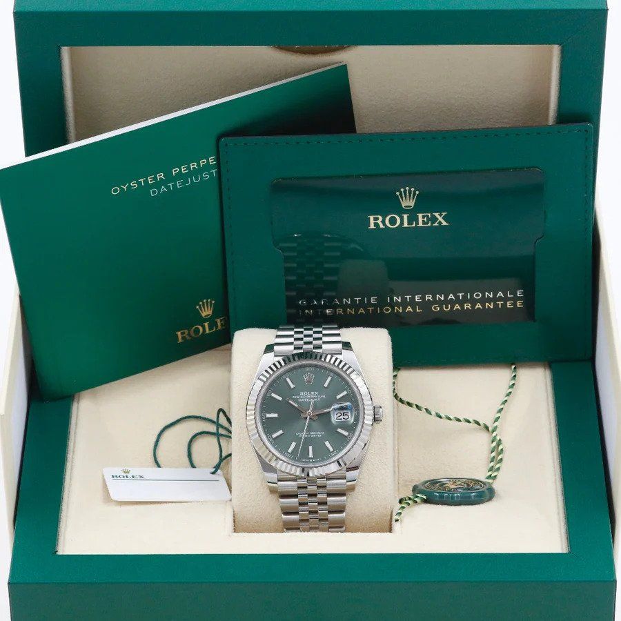 Rolex Orologi: Rolex Datejust 41Mint Green 126334 NEU – Nuovo e nell'imballaggio originale da zürich venduto da Watch.zh