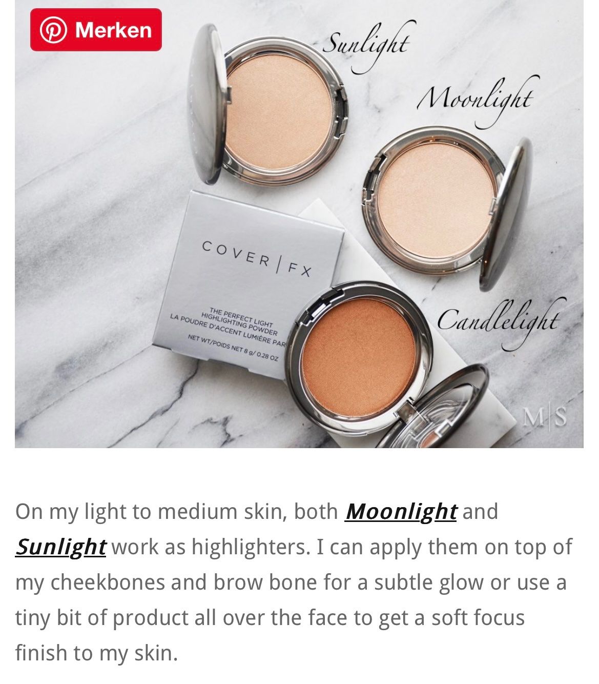 Make-up: COVER FX THE PERFECT LIGHT HIGHLIGHTING POWDER SUNLIGHT – Usato da Zürich venduto da deruja 5