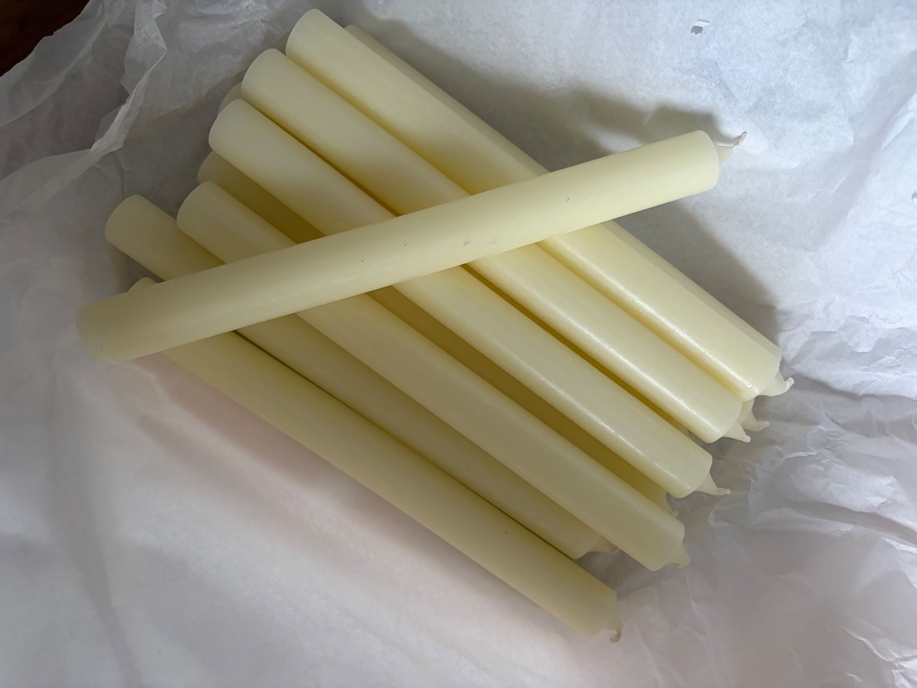 Candele: 10 Stabkerzen Elfenbein – Nuovo (secondo la descrizione) da Niedergösgen venduto da sim_v2bq