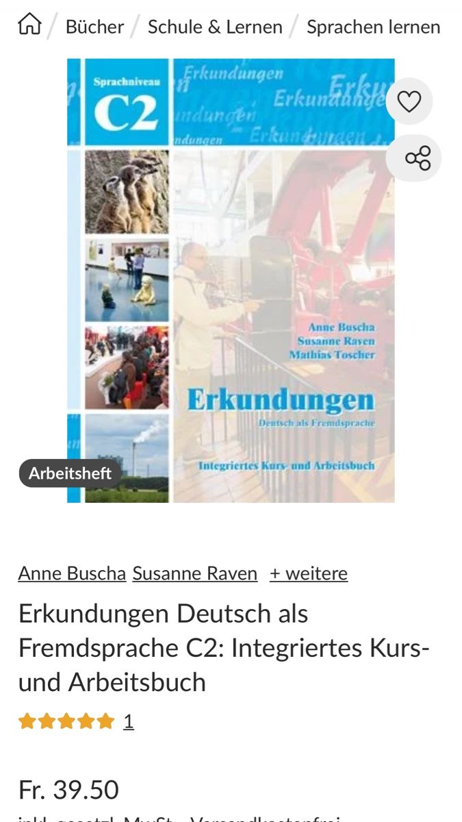 Livres: Deutschlernbuch Erkundungen – Neuf avec emballage d'origine à Belp par ElaEla1 1