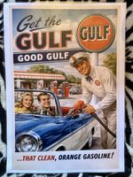 Gulf Oldtimer Tankstelle Werbung Reklame 