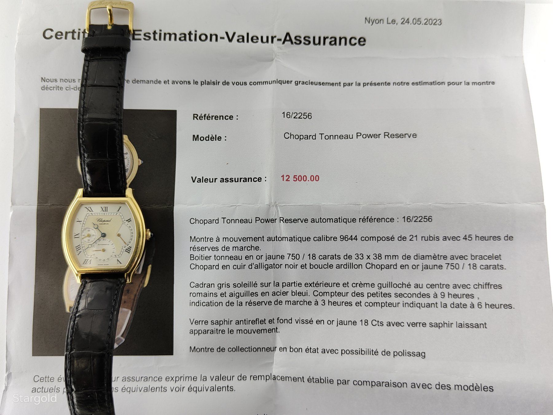 Chopard Uhren: Chopard Power Reserve Tonneau - 18K Gold – Gebraucht aus Zürich von Stargold-Uhren 8